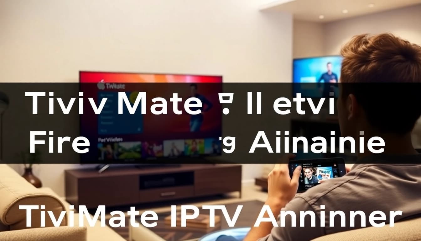 TiviMate IPTV Anleitung für den Installationsprozess des Fire TV Stick auf einem modernen Fernseher.