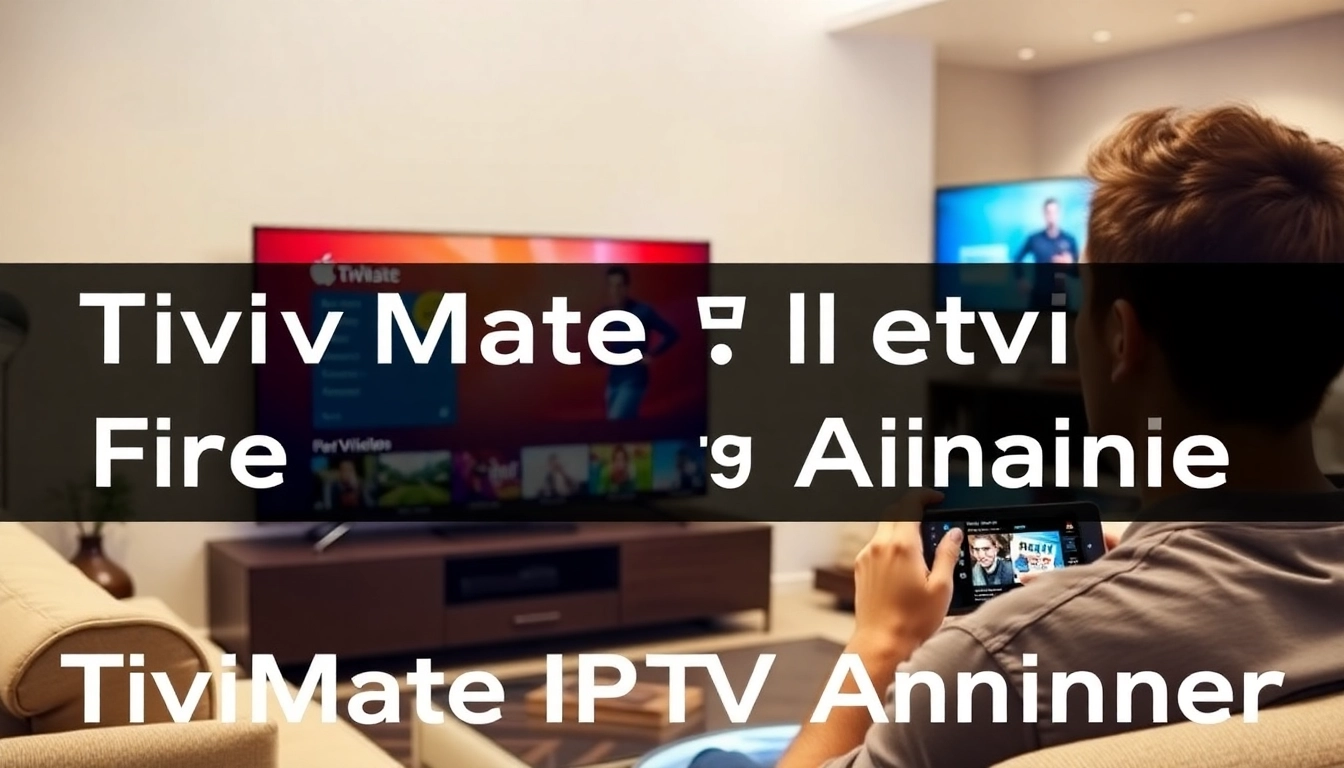 TiviMate IPTV Anleitung für den Installationsprozess des Fire TV Stick auf einem modernen Fernseher.