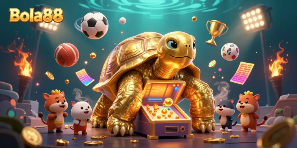 Experience the excitement of winning at Bola88 with dynamic sports betting elements and a vibrant carnival atmosphere.