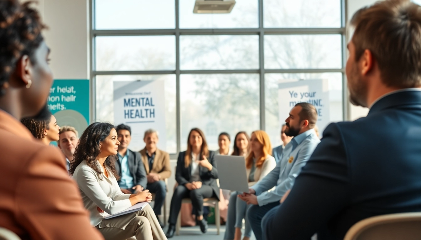Promote mental health awareness with a diverse group in an engaging workshop setting.