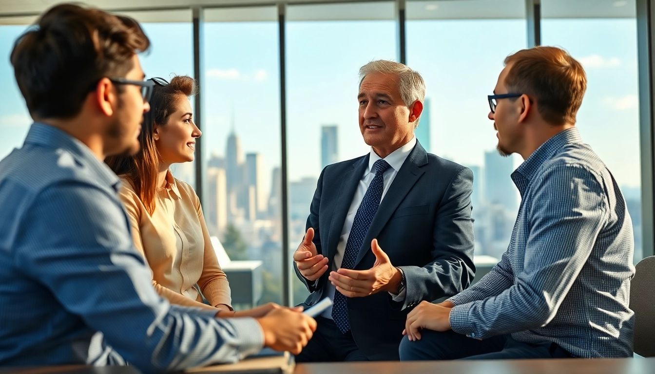 Headhunter Ingenieure in an engaging conversation in a modern office setting.