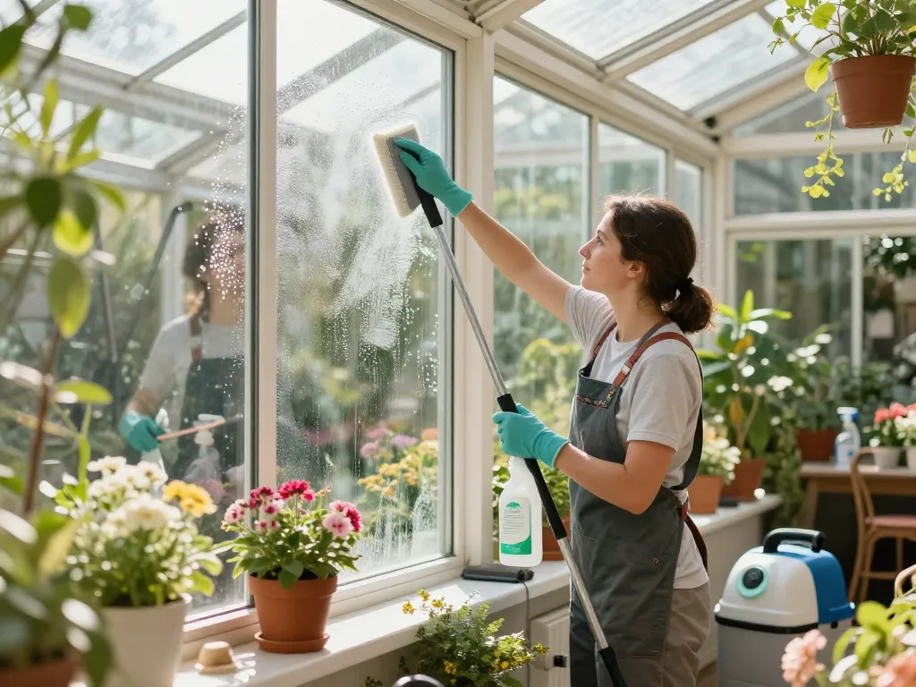 Wintergarten reinigen lassen in Münster mit professionellem Reinigungsdienst, der funkelndes, klares Glas und lebendige Pflanzen in einer erneuerten Atmosphäre gewährleistet.