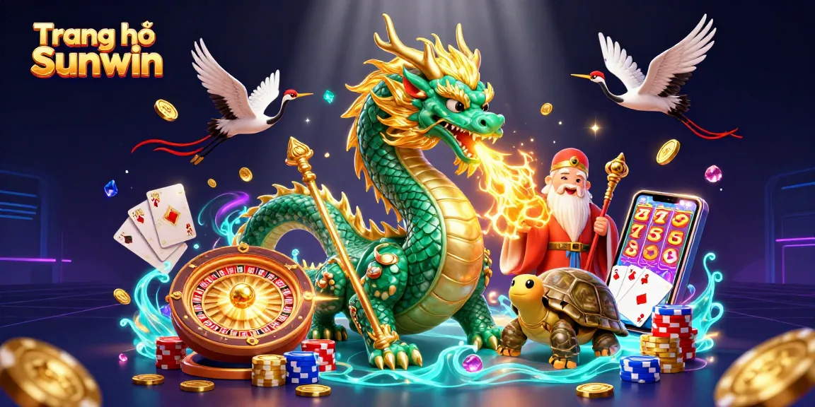 Engage with the thrilling Тrang chủ Sunwin gaming experience featuring vibrant characters and casino elements.
