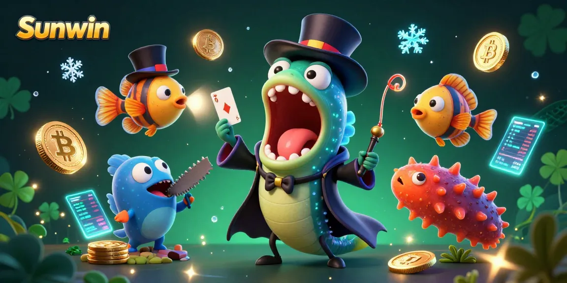 Experience thrilling card tricks with Sunwin's unique sea creatures at a vibrant casino.