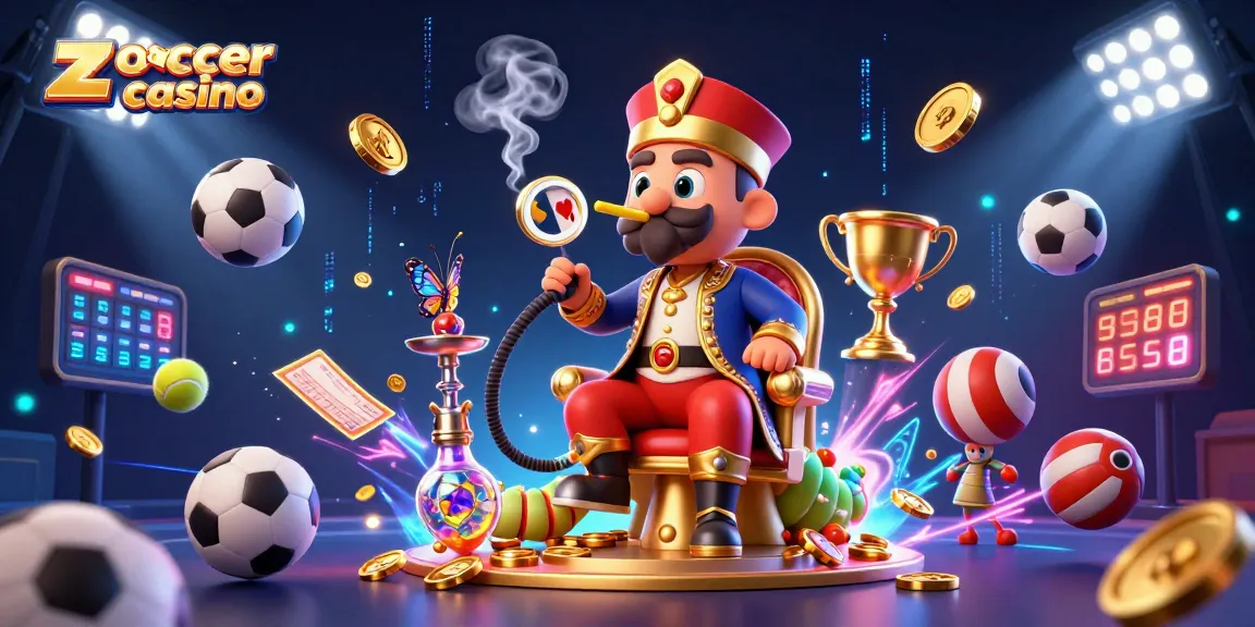 Experience the excitement of zoccer casino with a vivid 3D illustration of unique characters and dynamic elements.